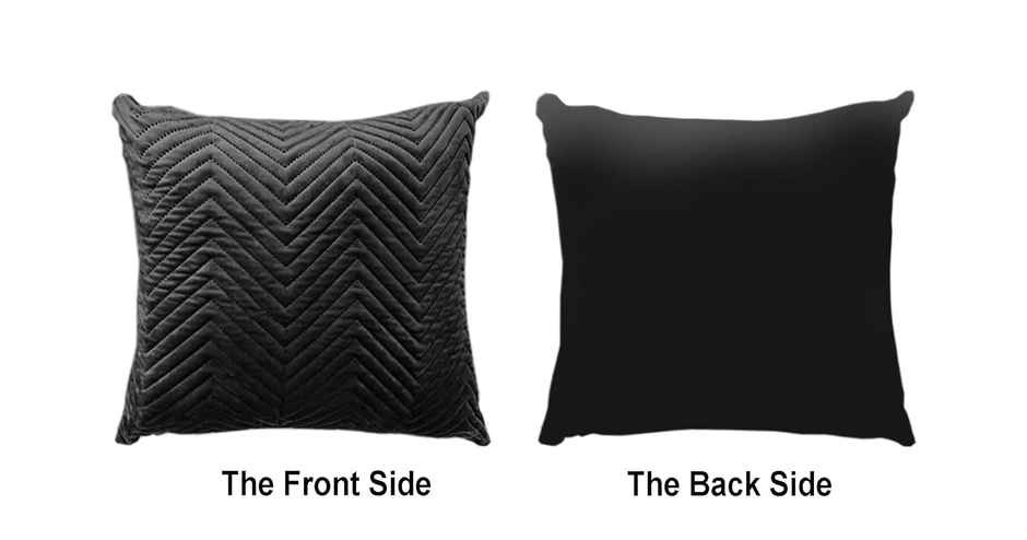 Lushomes Quilted Velvet Cushion Cover - Blue | 16 x 16 inch | with Top Zipper