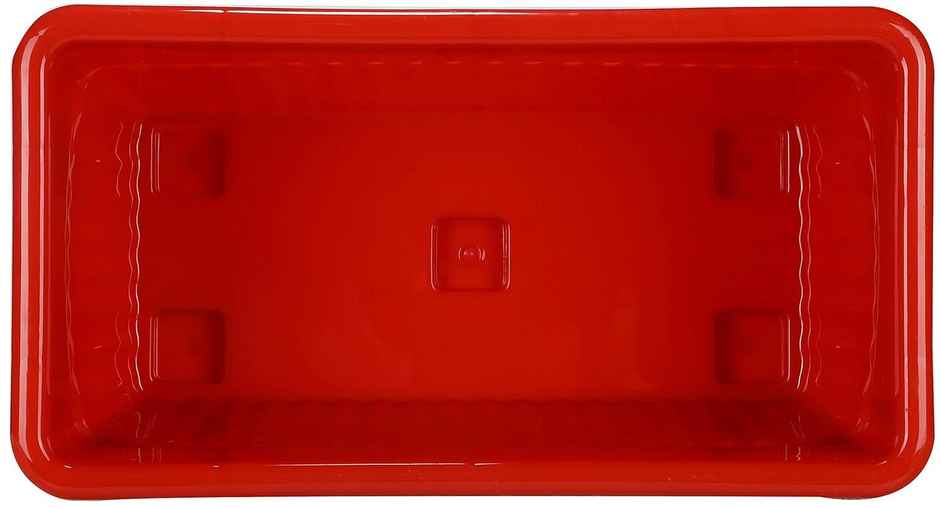 Nayra Plant Pots Plastic Rectangular Red Color Pots | Set of 2