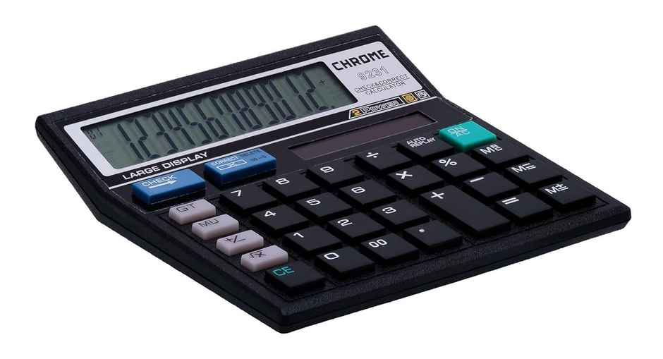 Chrome Calculator Black Blister (12 Digit)