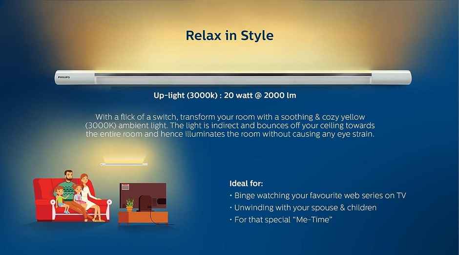 PHILIPS Twinglow 20-Watt +20-Watt Led Up-Down Tubelight