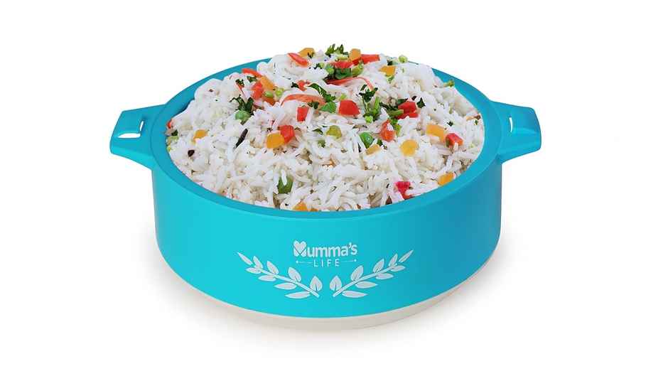 Mumma's Life Plastic Casserole With Lid For Roti/Chapati (Blue) (2000Ml)