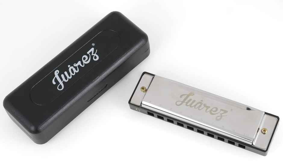 Juarez Jrz10Hm Key C Diatonic Blues Harmonica 10 Hole 20 Tones Case, Kids & Professionals, Silver
