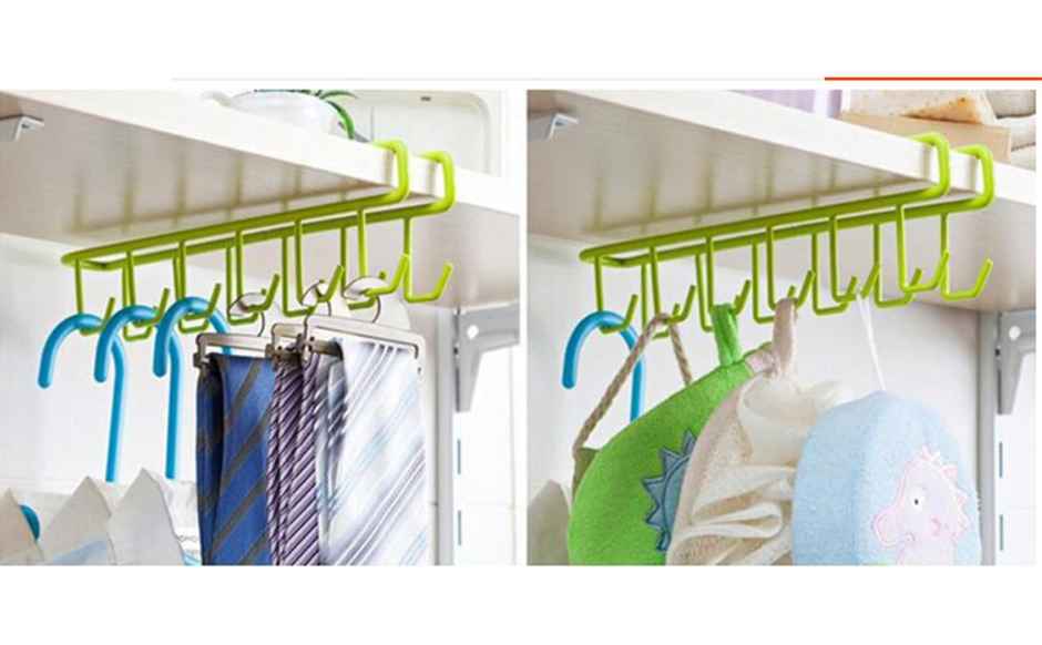 New Dawn 2 Pcs(24 Hooks) Organizer Multipurpose Crockery Organizer For Kitchen With Cup Holder