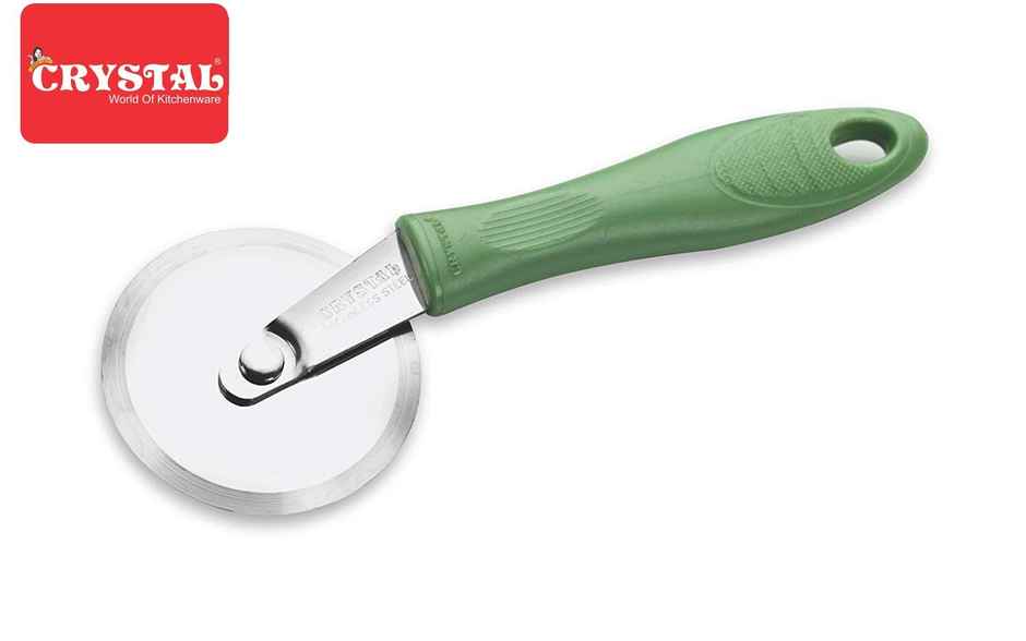 Crystal Stainless Steel Pizza Cutter, Multicolour