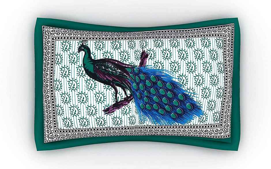 Metro Living 104 Tc Cotton Double Animal Flat Bedsheet | Pack Of 1, Green)