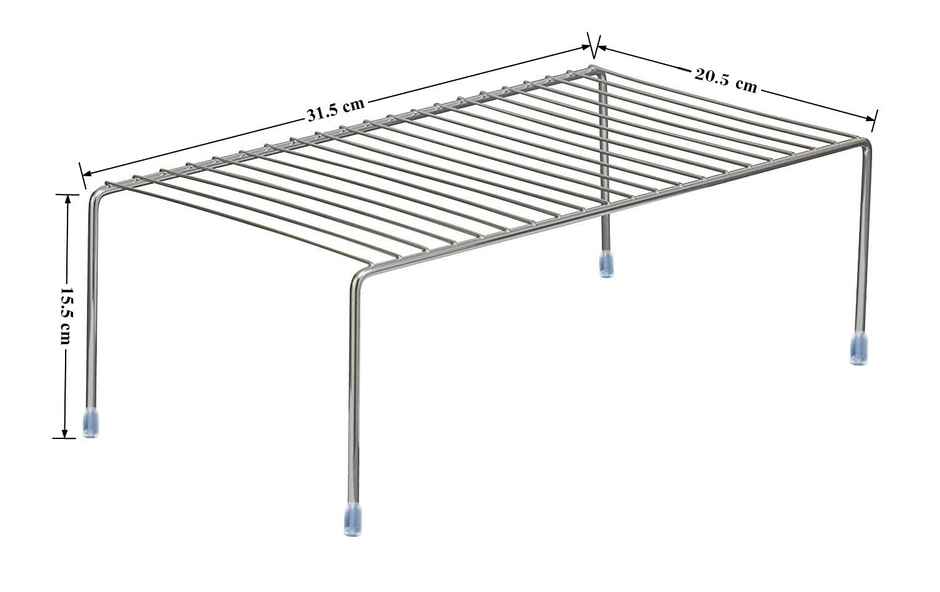 Plantex Stainless Steel Cabinet Shelf Divider for Kitchen Storage - Chrome Finish