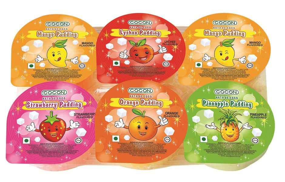 Cocon Pudding 6 Cups Assorted With Nata De Coco