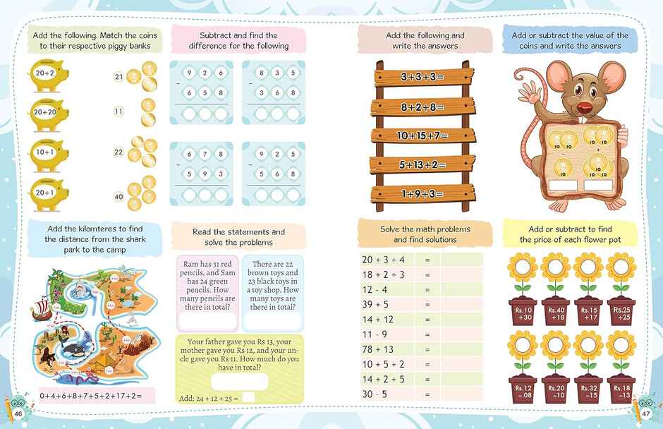 Math Activity Book for Kids - 200+ Addition and Subtraction for Age 3+ Years