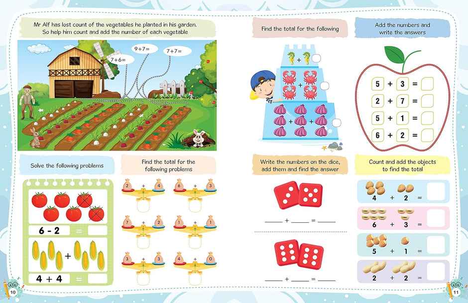 Math Activity Book for Kids - 200+ Addition and Subtraction for Age 3+ Years