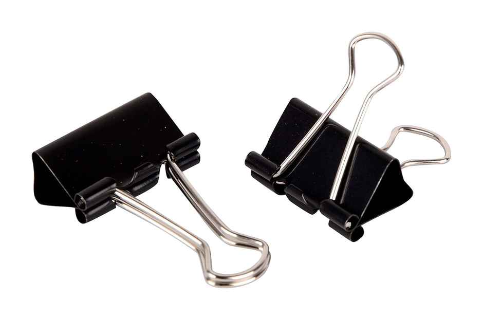 Chrome Black Binder Clip - 25Mm