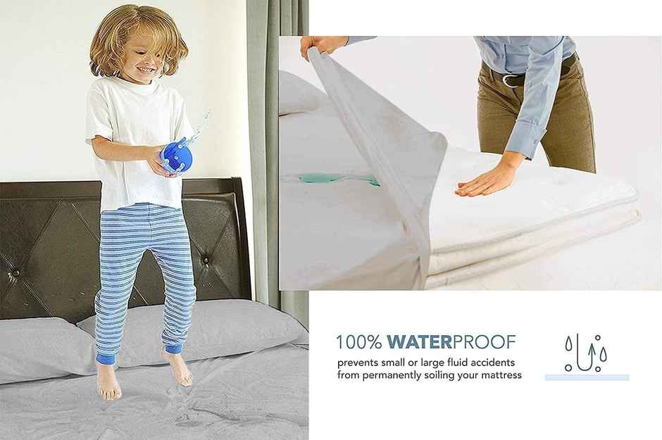 Lifelong Saferest Mattress Protector Waterproof Bed Protector 72 in X 78 in- King - Grey