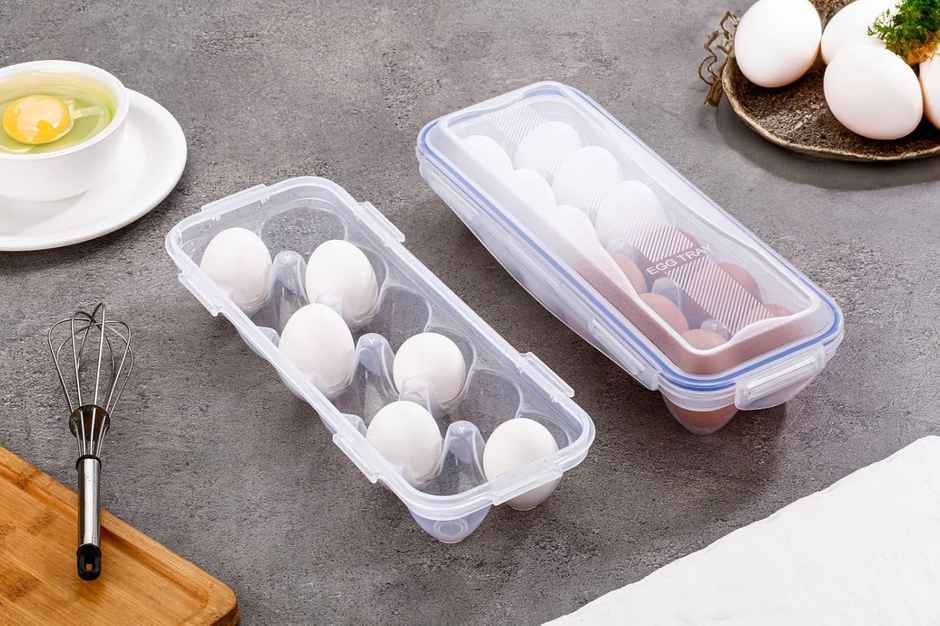 Perpetual Egg Tray Plastic for Fridge and Oven Egg Storage | White