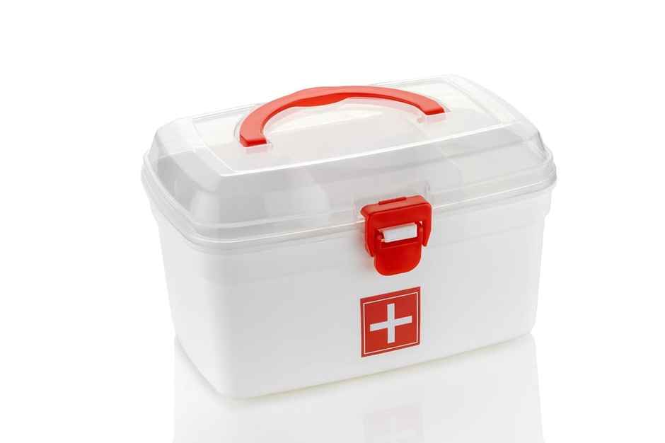 Clazkit Plastic Rectangular Medicine Box | White