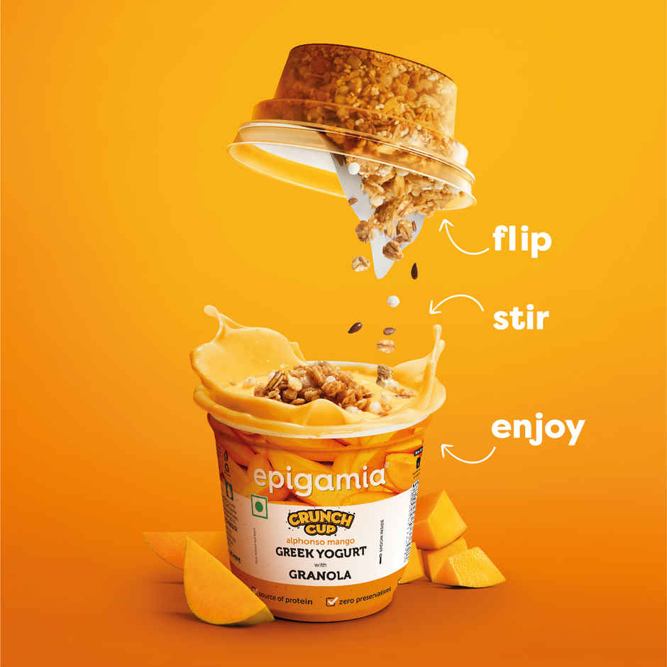 Epigamia Mango Crunch Cup - Greek Yogurt With Granola