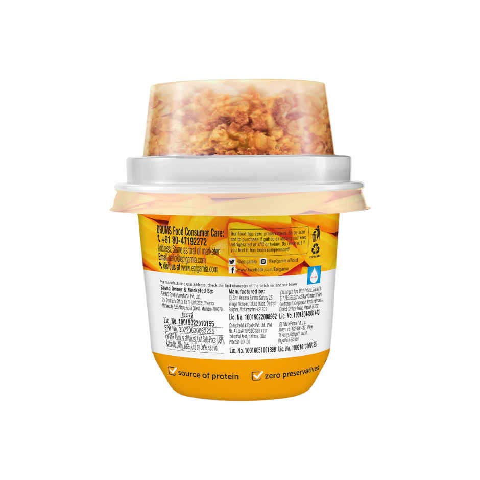 Epigamia Mango Crunch Cup - Greek Yogurt With Granola
