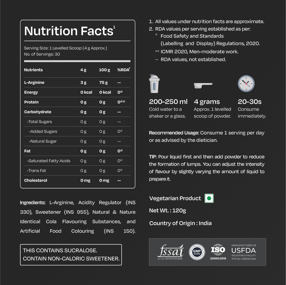 Nutrabay Gold L-Arginine Cola