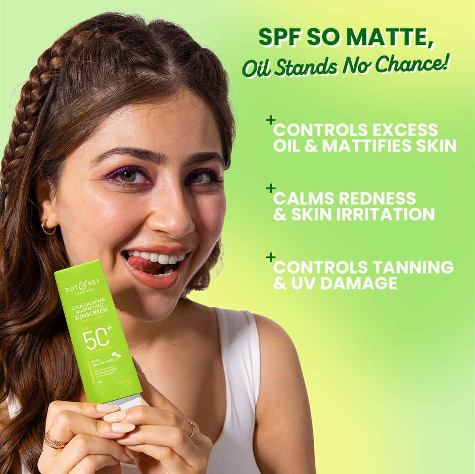 Dot & Key Cica Niacinamide Face Sunscreen SPF 50 PA+++ Uv Protection For Oily And Acne Prone Ski