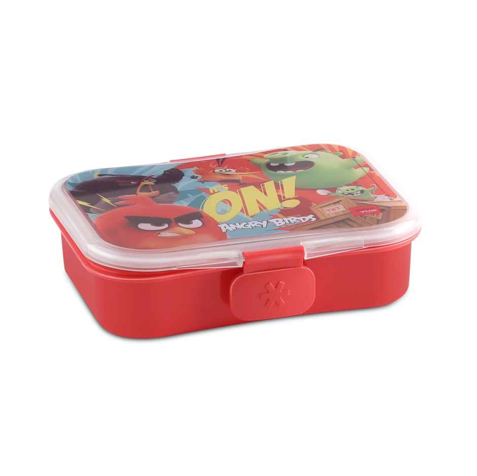 Jaypee Plus My Box Airtight Plastic Lunch Box Angry Birds Printed for School Kids, Red, 480ml