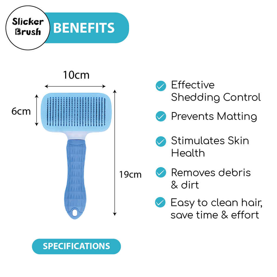 Papa Pawsome Self Cleaning Slicker Brush - Rectangle