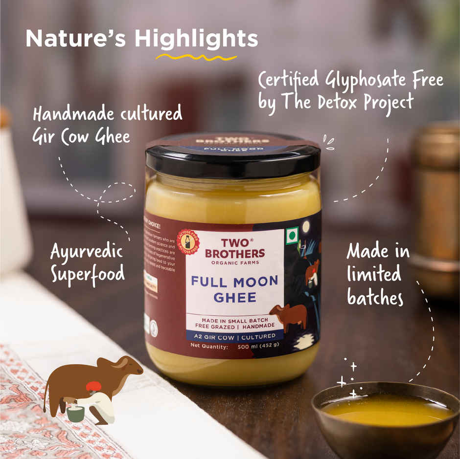 Two Brothers A2 Desi Gir Cow Full Moon Cultured Ghee
