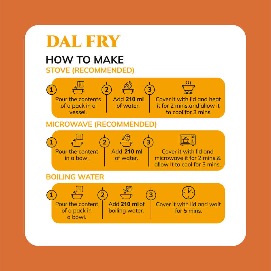 Bowlful Dal Fry Ready To Eat | Freeze Dried | Just Add Hot Water | No Preservatives