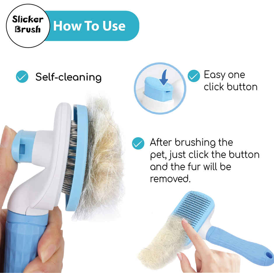 Papa Pawsome Self Cleaning Slicker Brush - Rectangle