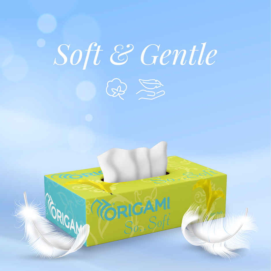 Origami So Soft Facial Tissues Box | 2 Ply | 100 Pulls Per Box | Pack of 4