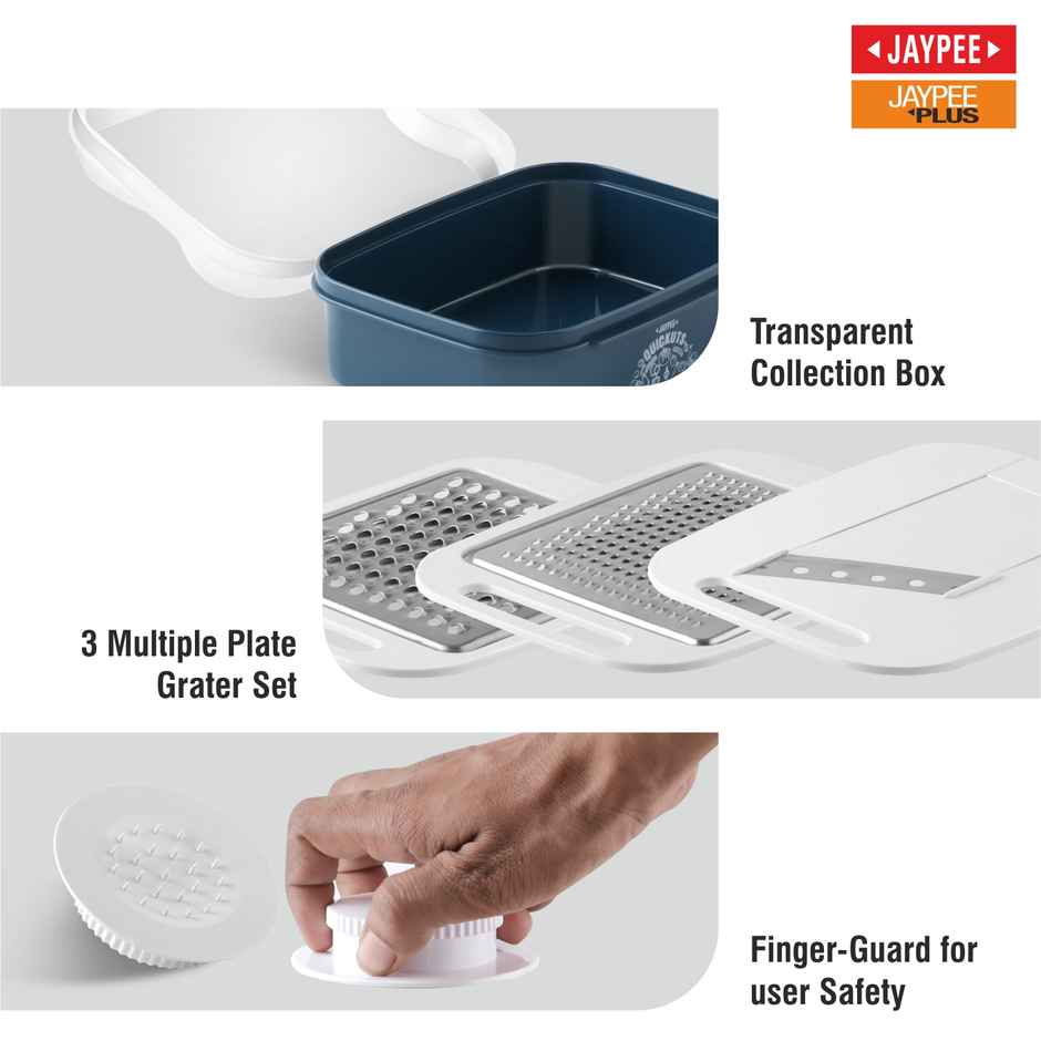 Jaypee Quickcuts Stainless Steel Multipurpose Plate Grater Set | Blue