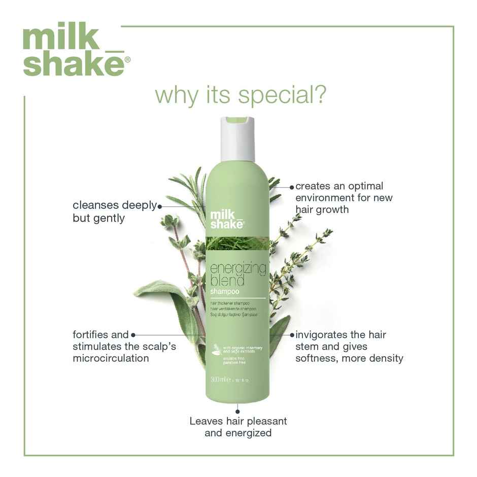 Milkshake Energizing Blend Shampoo For Hair Loss, Fine Hair With Organic Rosemary & Sage