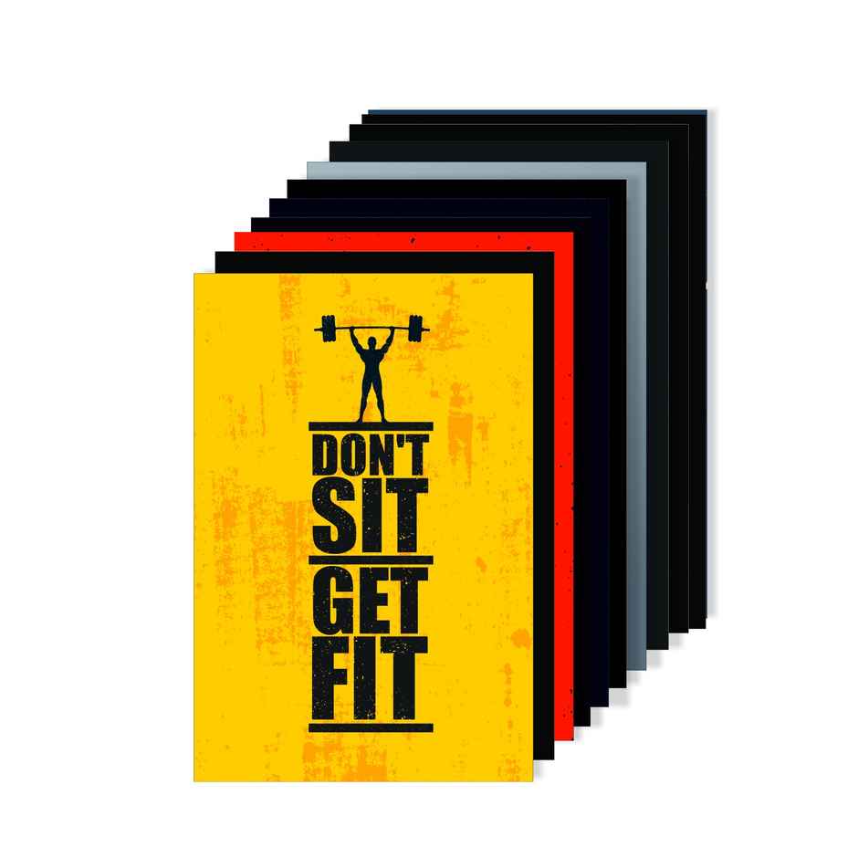 Paper Plane Design Motivational Gym/Fitness Workout Posters | Set of 10 | (12 Inch x 18 Inch) D19