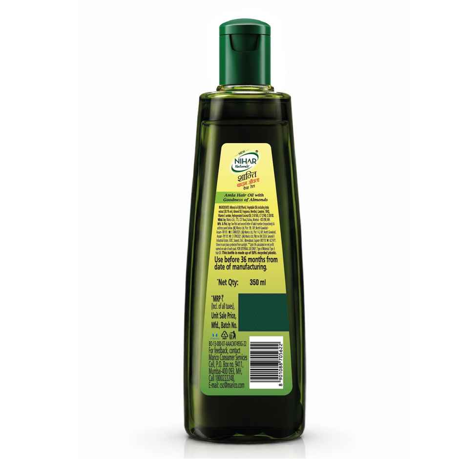 Nihar Shanti Amla And Badam Hair Oil For Black Silky And Stronger Hair