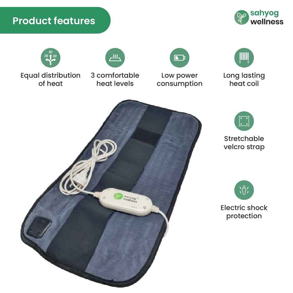 Sahyog Wellness Velvet Orthopaedic Pain Reliever Electric Heating Pad XXL Size Grey