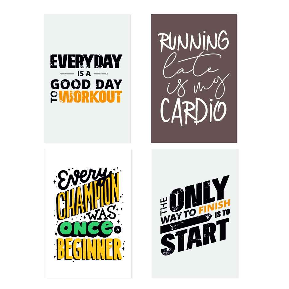 Paper Plane Design Motivational Gym/Fitness Workout Posters | Set of 10 | (12 Inch x 18 Inch) D12
