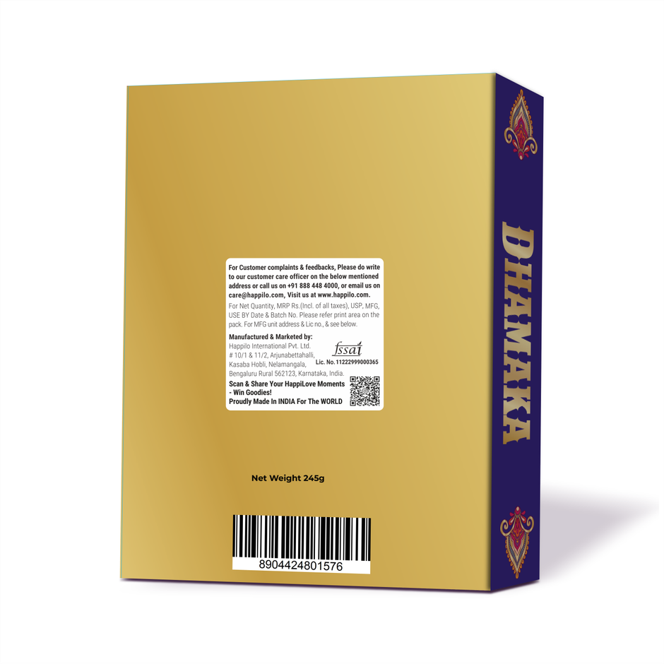 Happilo Dhamaka Gift Box| Plantable Pataka| Date Bites|Motichoor Ladoo Candle | Toran