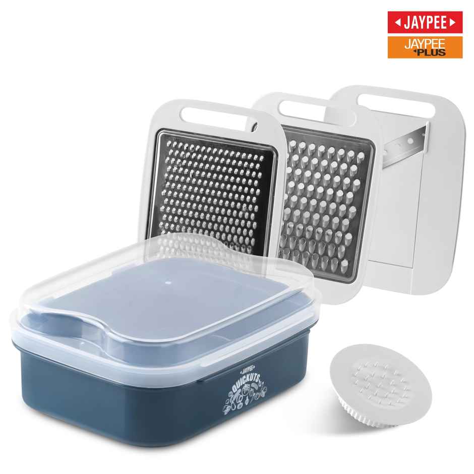 Jaypee Quickcuts Stainless Steel Multipurpose Plate Grater Set | Blue