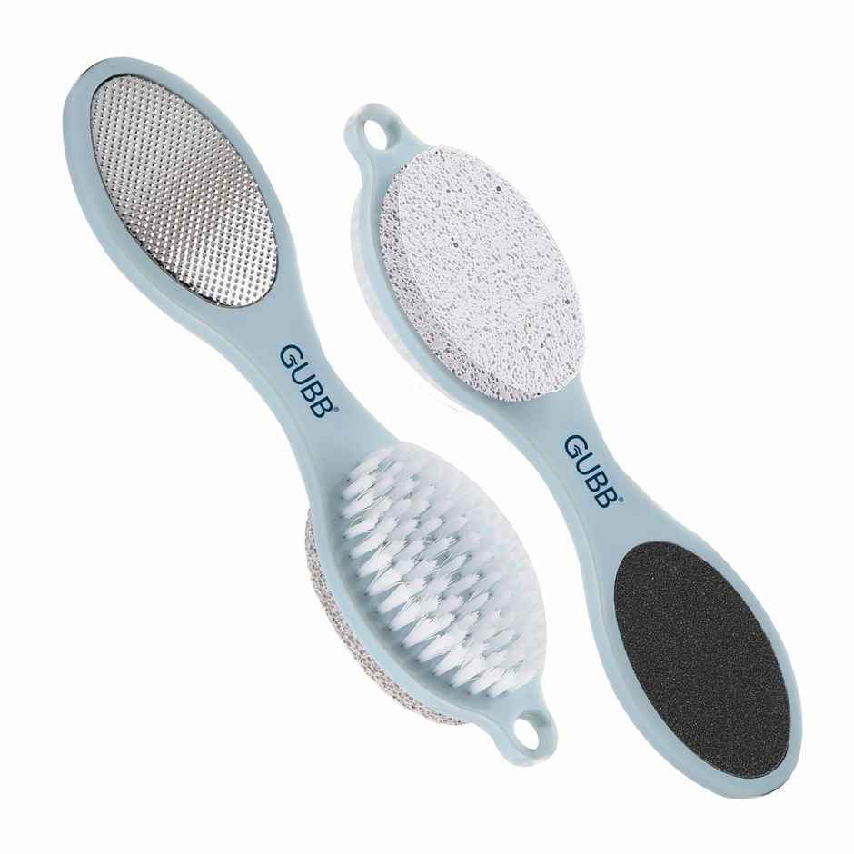 GUBB 4 Way Pedicure Set For Dead Skin Removal - Pumice Stone, Foot Brush, Foot Rasp & Foot File Set