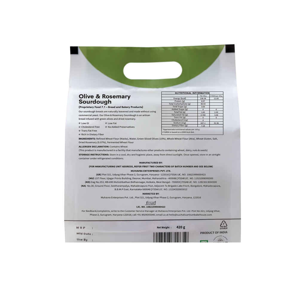 Suchali s Artisan Bakehouse Olive And Rosemary Sourdough Pouch