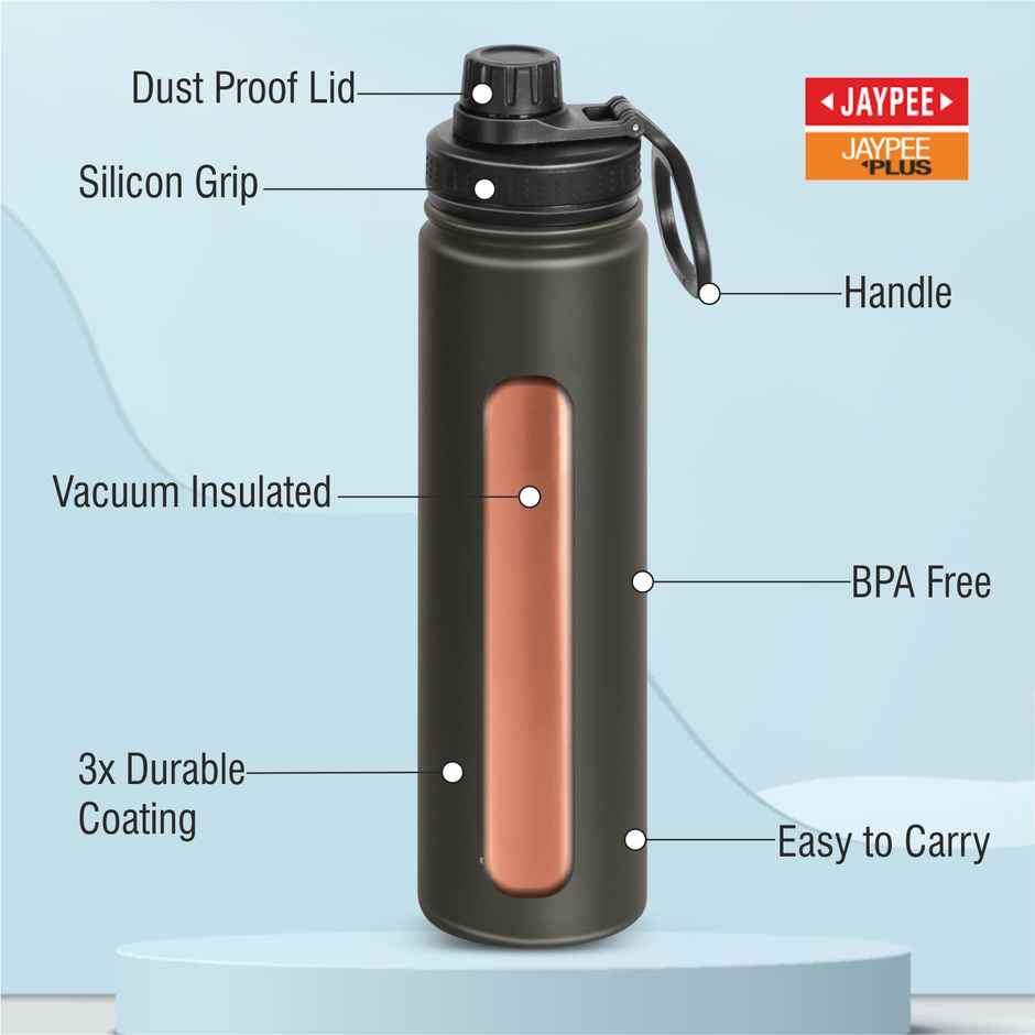 Jaypee Plus Hylux Vacuum Insulated Stainless Steel Bottle | ISI Certified | Green | 750 ml
