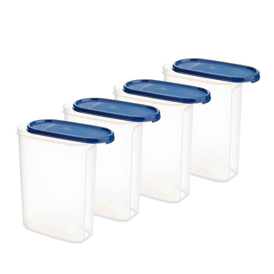 Signoraware Modular Oval Container No. 4 | Set of 4 | Blue