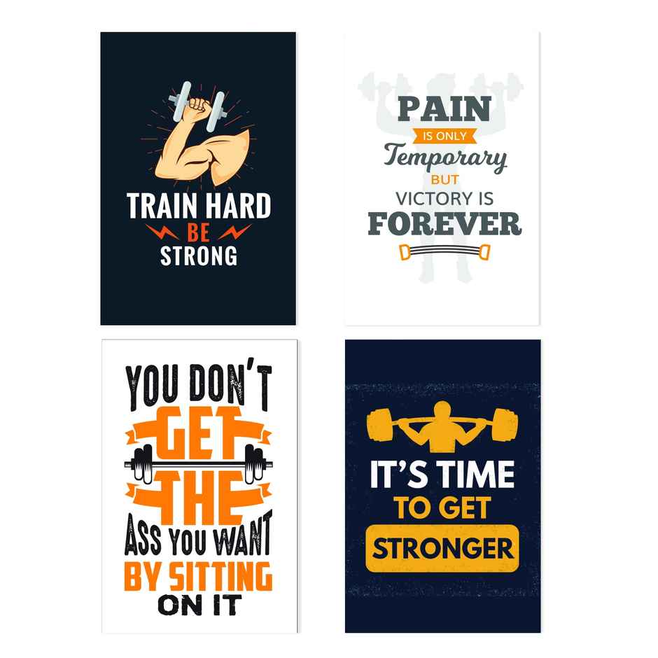 Paper Plane Design Motivational Gym/Fitness Workout Posters | Set of 10 | (12 Inch x 18 Inch) D16