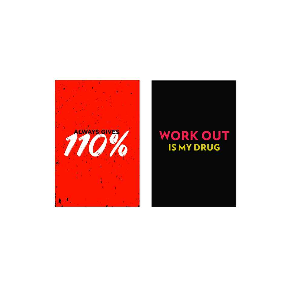 Paper Plane Design Motivational Gym/Fitness Workout Posters | Set of 10 | (12 Inch x 18 Inch) D19