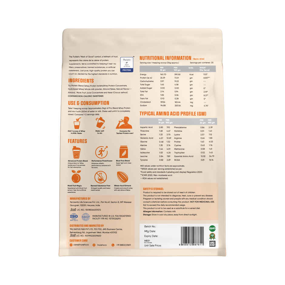 Trunativ Pro Blend Whey Protein - Kesar Badam