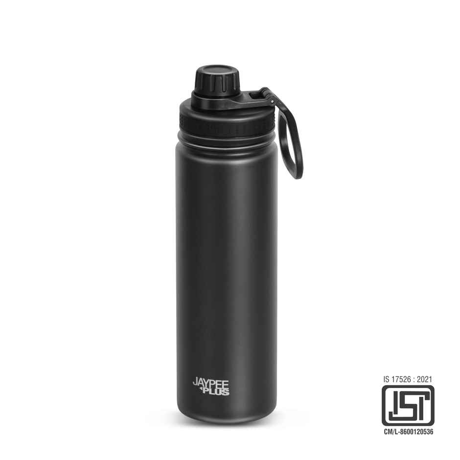 Jaypee Plus Hylux Vacuum Insulated Stainless Steel Bottle | ISI Certified | Black | 650 ml