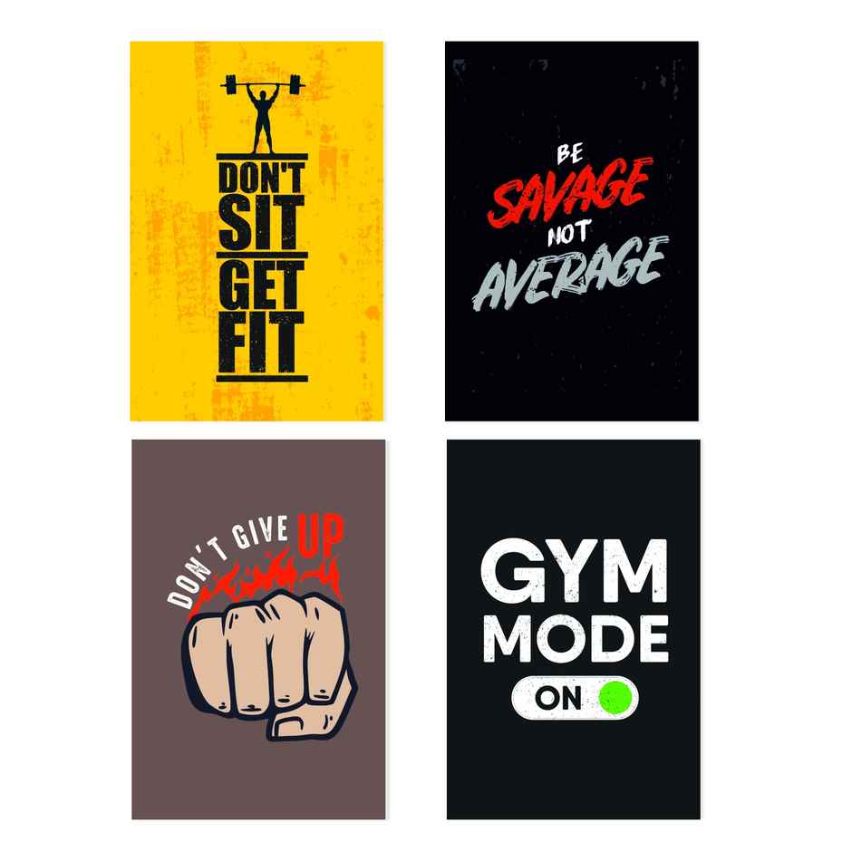 Paper Plane Design Motivational Gym/Fitness Workout Posters | Set of 10 | (12 Inch x 18 Inch) D19