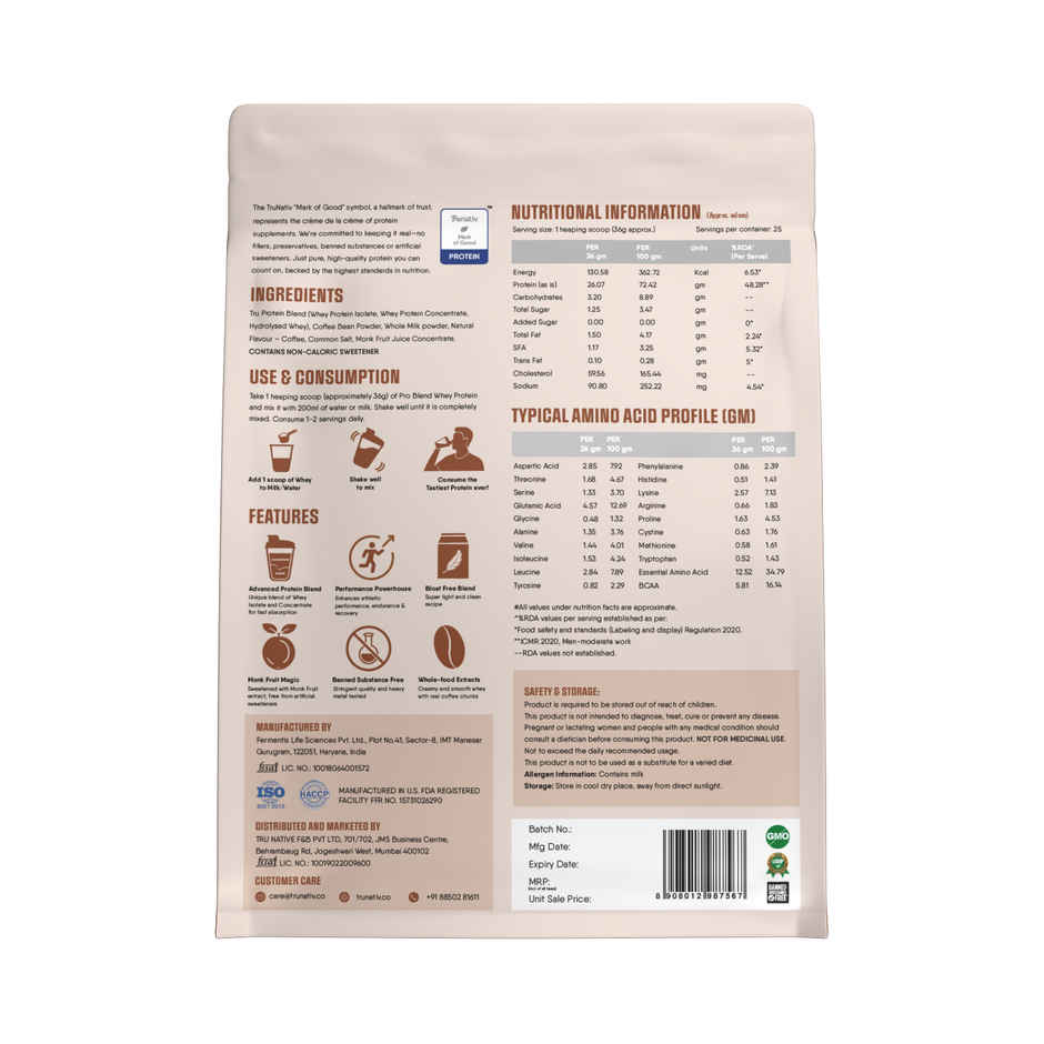 Trunativ Pro Blend Whey Protein - Coffee Mocha