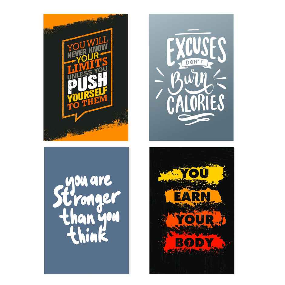 Paper Plane Design Motivational Gym/Fitness Workout Posters | Set of 10 | (12 Inch x 18 Inch) D17