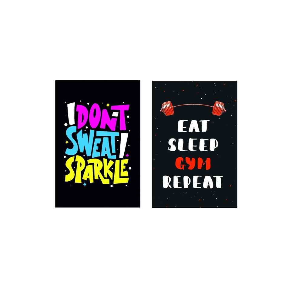 Paper Plane Design Motivational Gym/Fitness Workout Posters | Set of 10 | (12 Inch x 18 Inch) D18