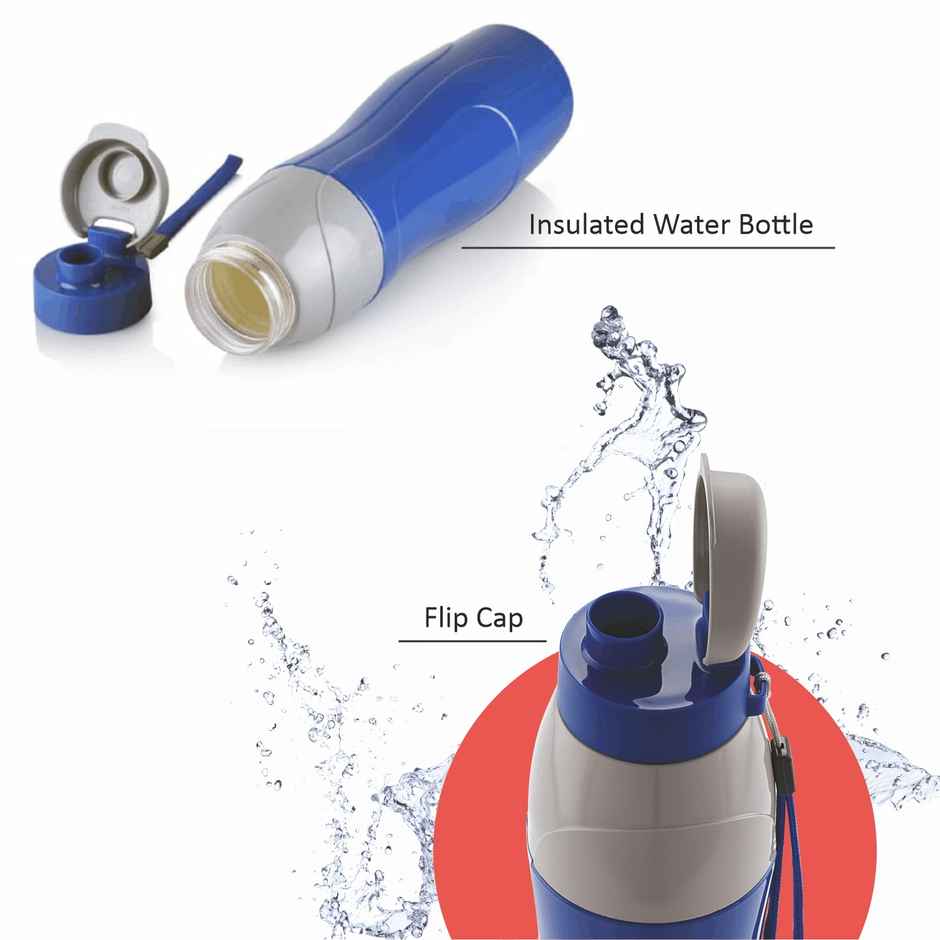 Cello Puro Sports Plastic Water Bottle | Keeps Content Cold | Colour May Vary | 720 ml