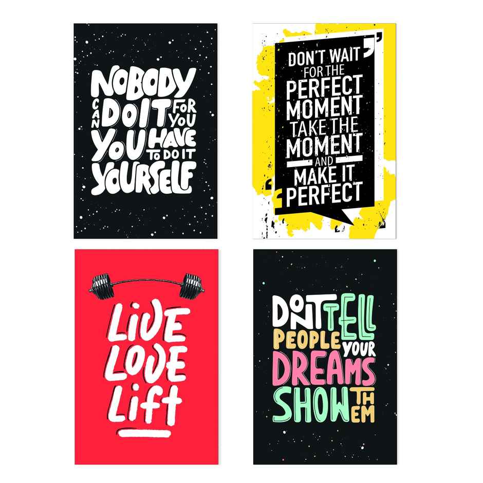 Paper Plane Design Motivational Gym/Fitness Workout Posters | Set of 10 | (12 Inch x 18 Inch) D18