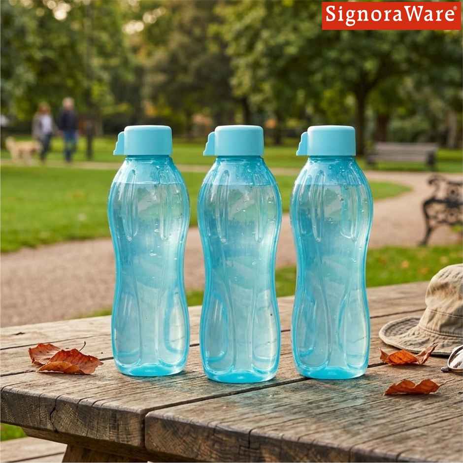 SignoraWare Aqua Fresh-Z BPA-Free Plastic Water Bottle, Airtight & Leakproof | Blue